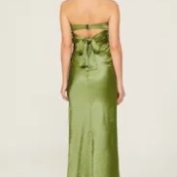 COPY - Third Form Rent the runway Satin tie back gown green strapless sz 6 & 4 … - Picture 3 of 8